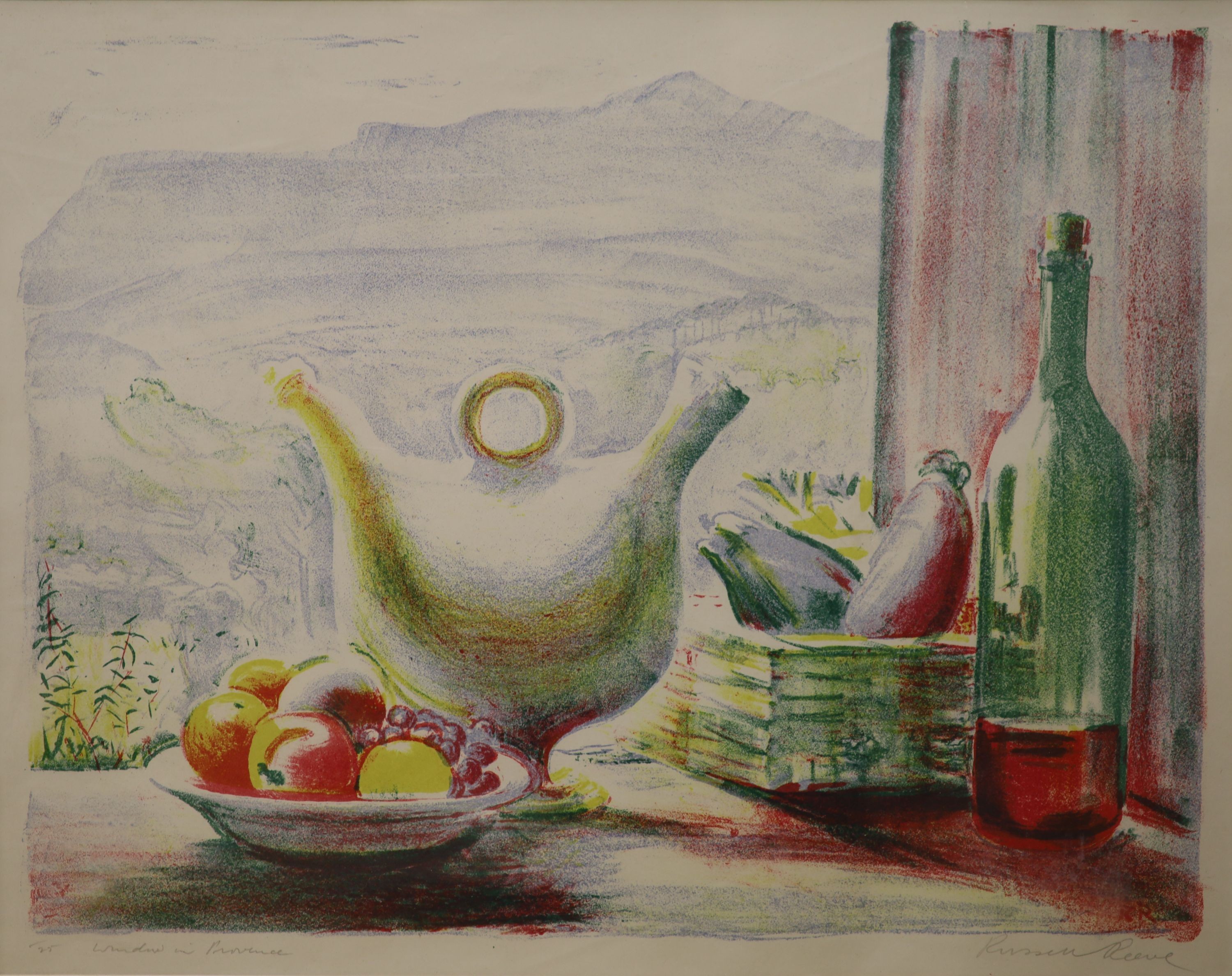 Sydney Russell Reeve (b.1895), lithograph, 'Window in Provence’, signed, 32 x 40cm, unframed. Condition - fair
